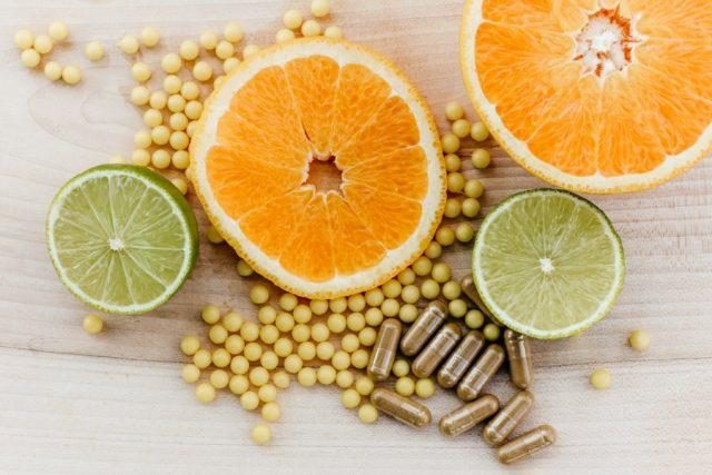 Citrus slices with supplement capsules